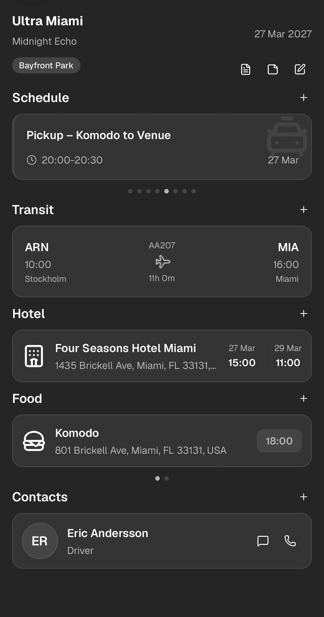 Mobile version of the app